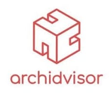 Logo Archidvisor avec icône géométrique rouge et le nom « archidvisor » en minuscules.